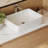48" Marble Top Single Bathroom Walnut Wood Vanity with Black Ceramic Basin-1668261489