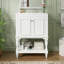 Meuble-lavabo de luxe moderne de 24 po avec lavabo en céramique, meuble de salle de bain avec tablette ouverte et rangement fermé-1552294083