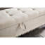 Banc de lit multifonctionnel de 59 po en tissu beige, design contemporain pour un espace de vie confortable avec rangement beige, style espace de vie-1322621692