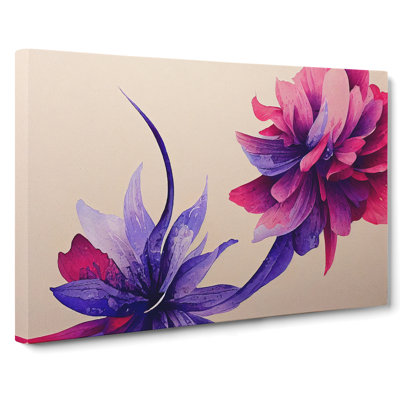 Brilliant Watercolour Flowers - Wrapped Canvas