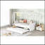 Lit de jour à baldaquin simple avec lit gigogne simple, blanc
