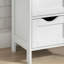 Unité de rangement sur pied en MDF blanc avec 4 tiroirs, idéale pour les petits espaces tels que les chambres et les cuisines.