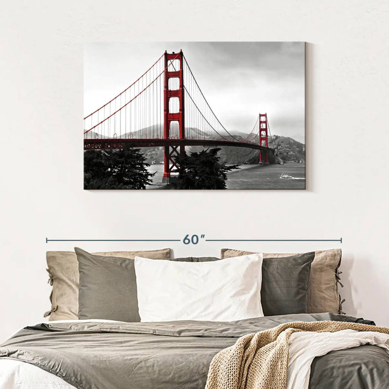 Pont du Golden Gate rouge vif, H 30 po x l 45 po