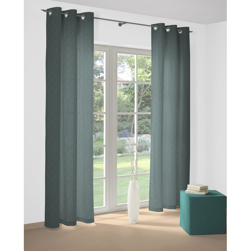 Torbole Polyester Blend Room Darkening Curtain Single Panel, Petrol, 132cm x 295cm Drop