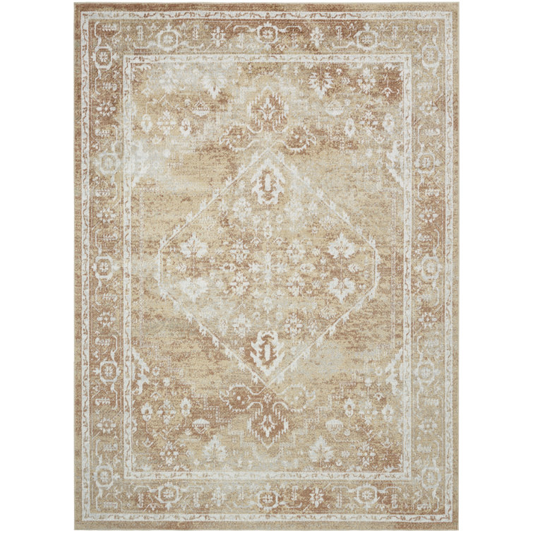 Bungalow Rose Newfields Machine Washable Rust Multicolor Vintage Indoor Rug