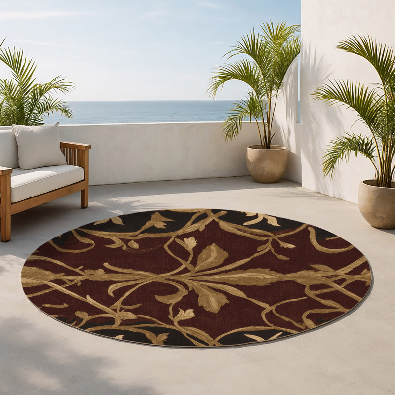 Tapis intérieur et extérieur Palatial Garden, Rond 5 pi