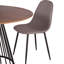 Stonecrest Walnut Round Solid Wood Top Metal Base Dining Table-2047478942