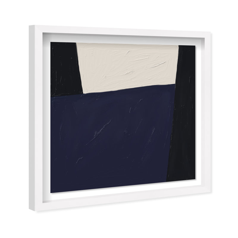 In Blue II Shadowbox Abstract Print by Oliver Gal, Black Frame, 12 x 12, 25.5"H x 25.5"W, White Shadowbox