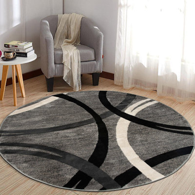 Tapis gris / noir / ivoire Devonshire