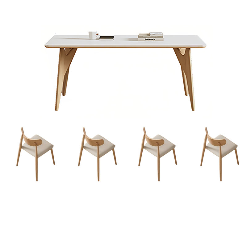 Ensemble de chaises de table en bois de frêne élégant, H 29,52 po x L 62,99 po x l 31,49 po