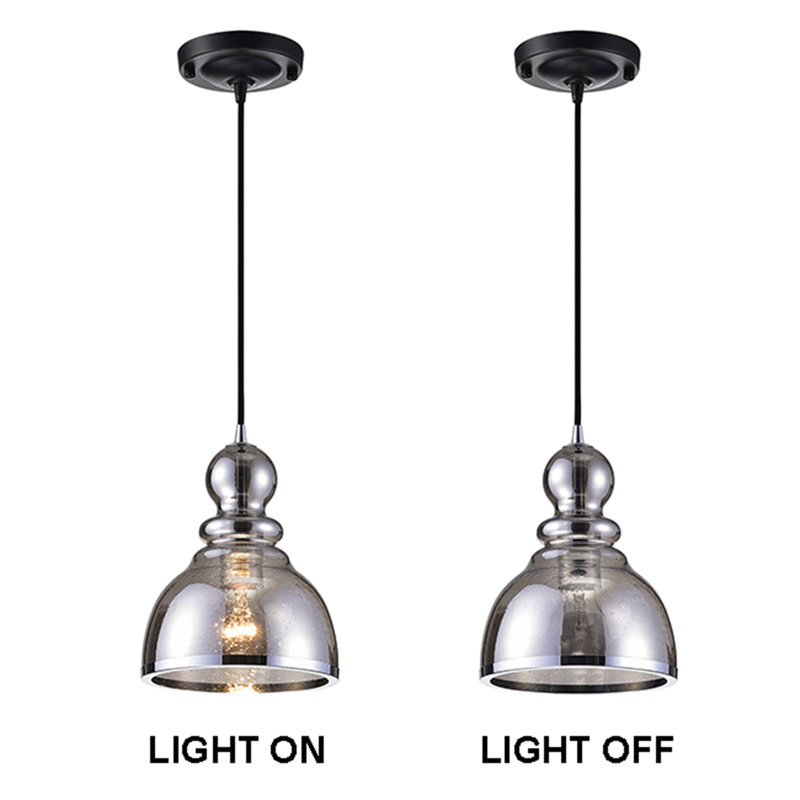 Odeza 1 - Light 7.1" Antique Black Single Dome Pendant, Antique Black, Smoke