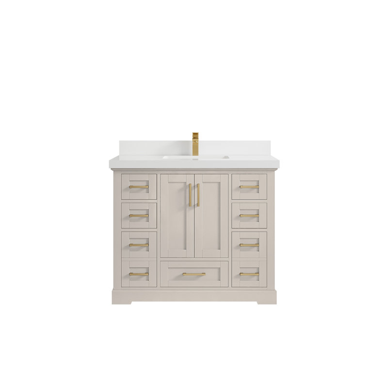 Boston 42 po X P 22 po De salle de bain Quartz blanc