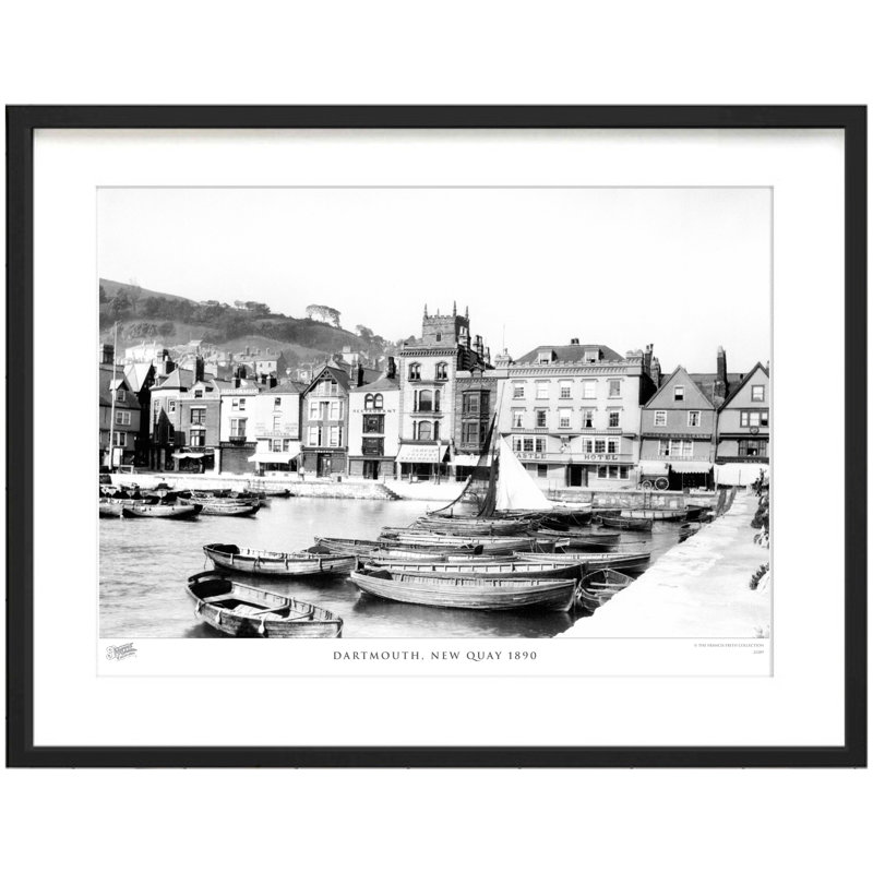 Dartmouth, New Quay 1890 - Single Picture Frame Print, 60cm H x 80cm W x 2.3cm D