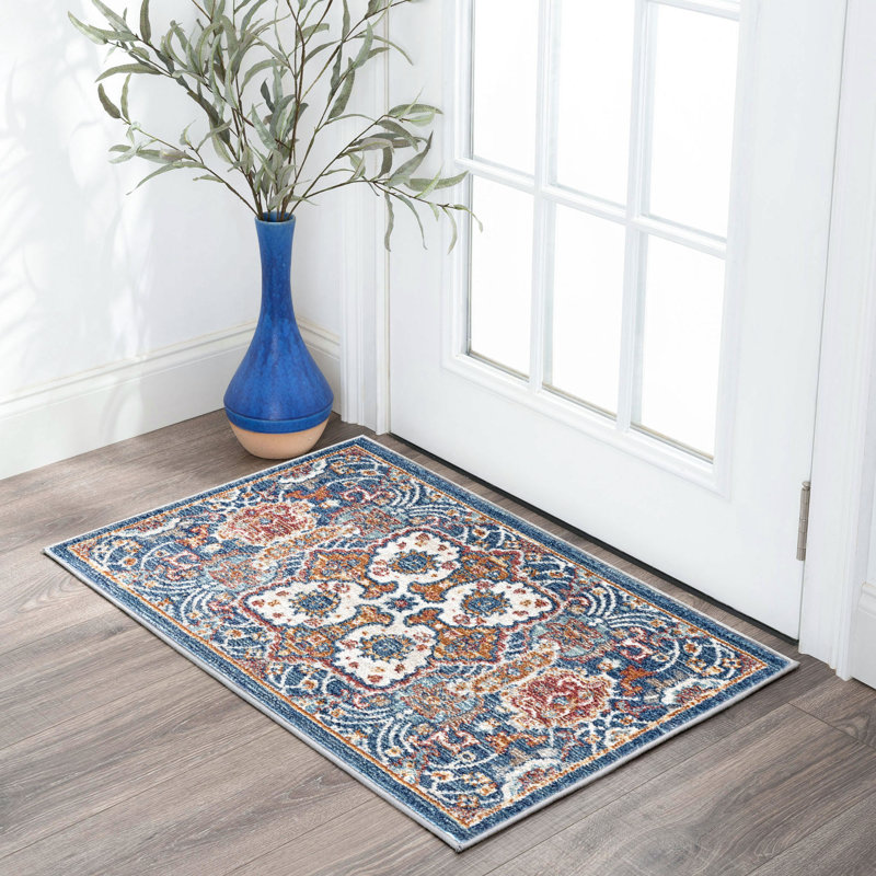 Tapis bleu Deundre, Rectangle 2 pi x 3 pi 4 po