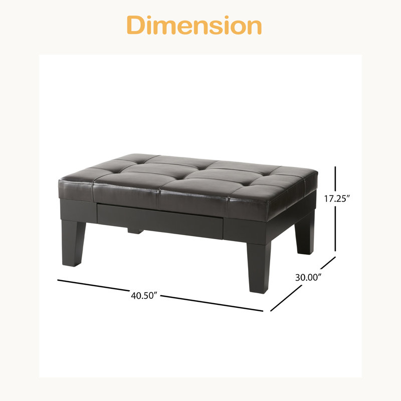 OTTOMAN AVEC TIROIR, Café noir
