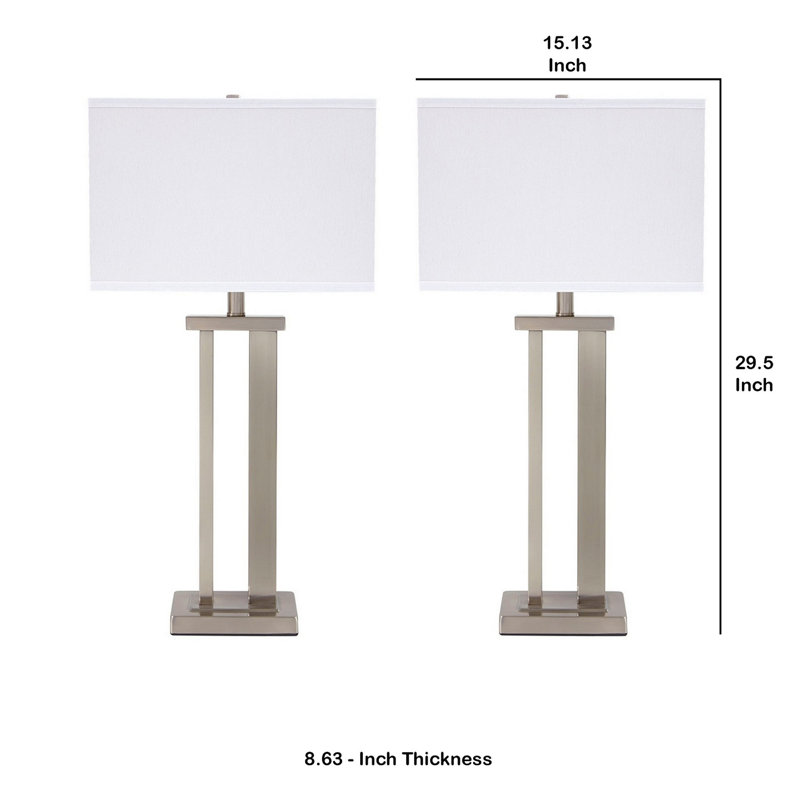 Ensemble de lampes de table 29 po Brandow, Argent