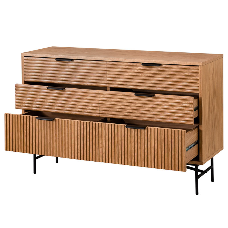 KNIVS Sideboard 6 drawers, Oak