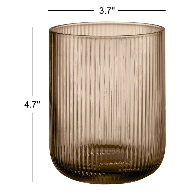 Glass Tabletop Hurricane, Coffee, 4.7" H x 3.7" W x 3.7" D