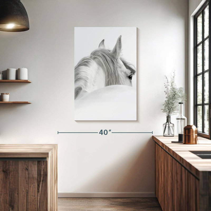 Cheval aux cheveux gris Brampt, H 39 po x l 26 po