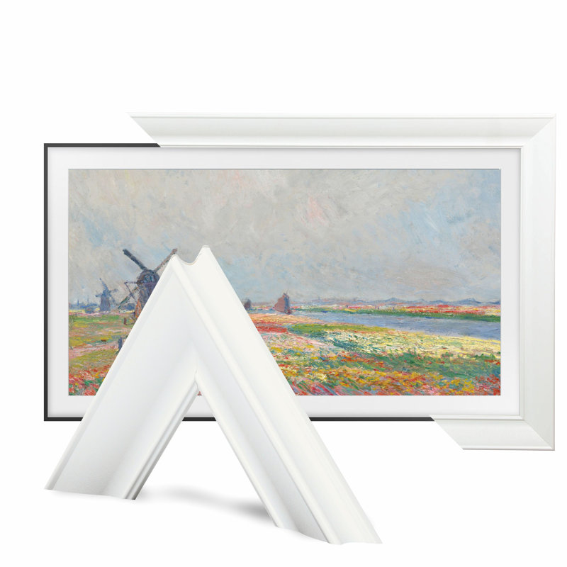 Cadre moderne pour cadre télé Samsung, Blanc moderne, 55"