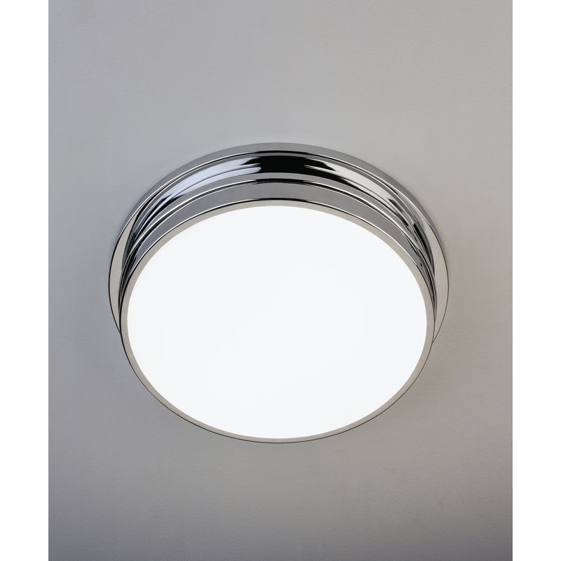 Elegant Polished Chrome 13.5" Flush Mount with Frosted Glass