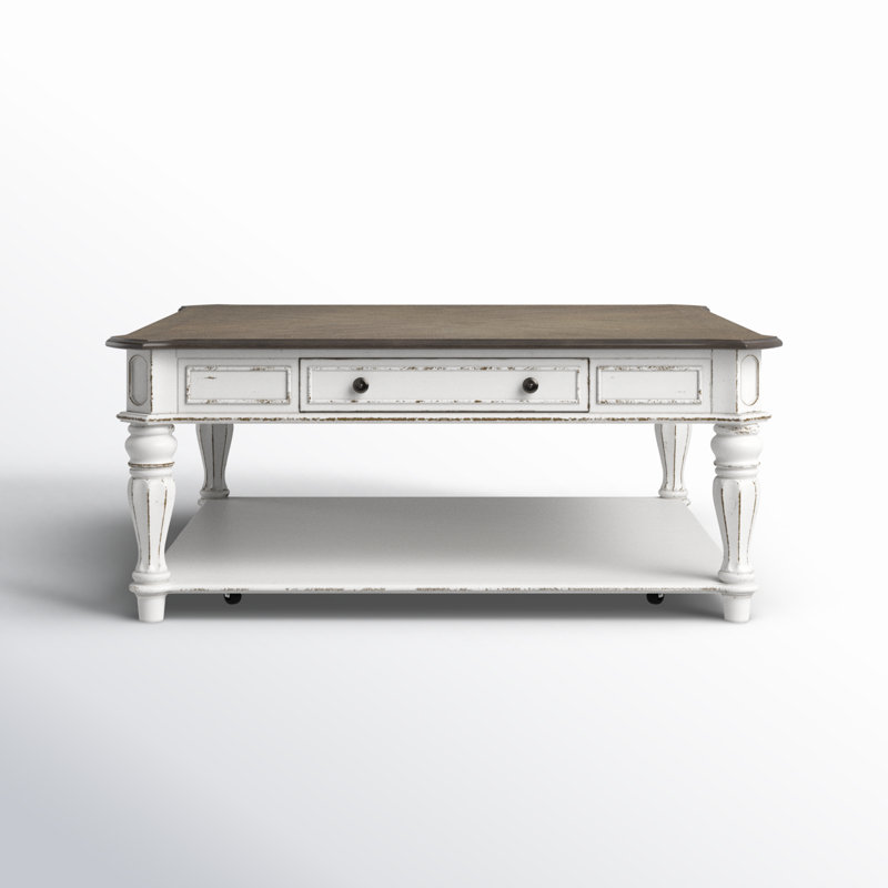 Colchester Oversized Square Cocktail Table w/ 1 Drawer & Casters