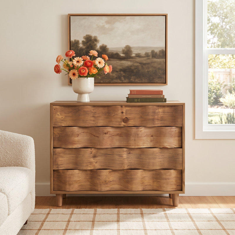 Insley Solid Wood 4 -Drawer Accent Chest