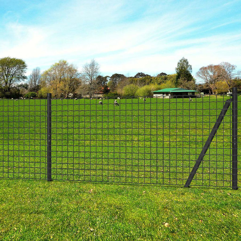 Grey Metal Wire/Mesh Fence, 120cm H x 1000cm W