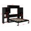 Grand lit escamotable avec bureau, coiffeuse et armoires-215089455