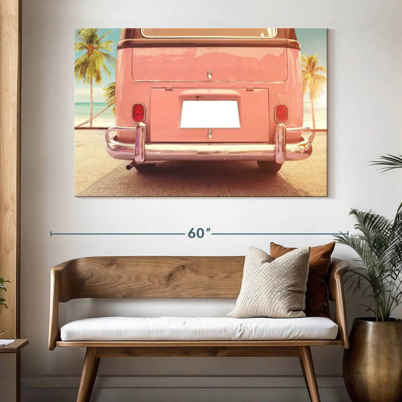 Mehar Beachside Pink Van, 34" H x 51" W