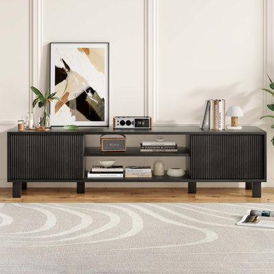 Merlino Solid and Manufactured Wood TV Stand with Cable Management