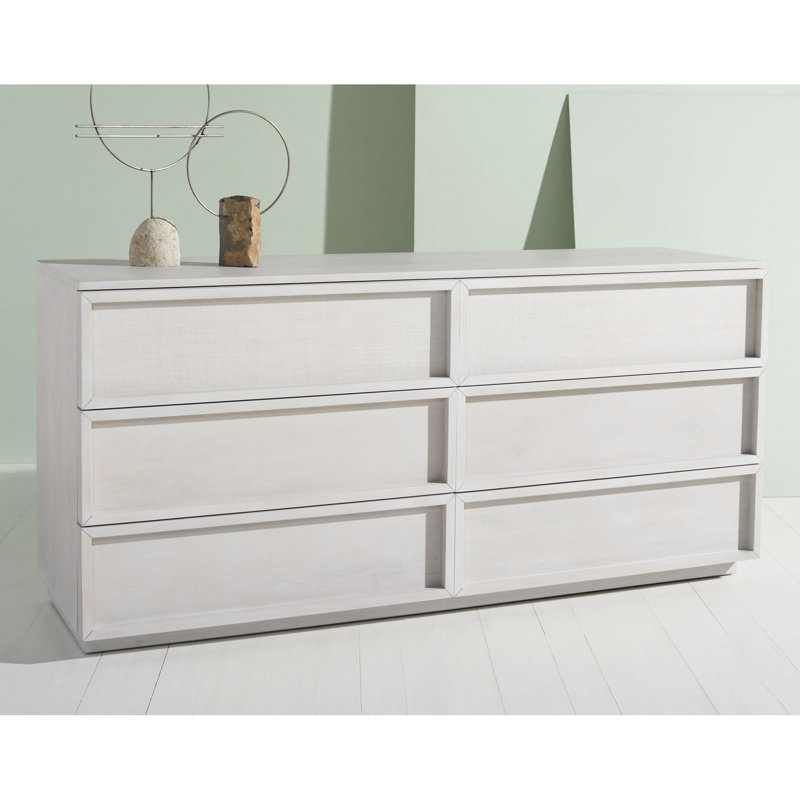 Commode 6 tiroirs Hudson , Blanc délavé