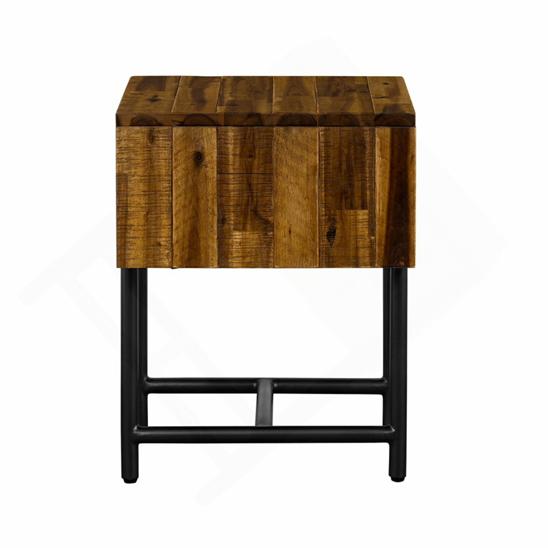 Table de chevet à tiroir simple Rustic Acacia