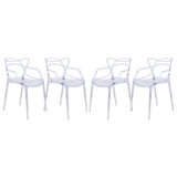 Duffield Dining Chair with Wire Back Design Stackable Accent Arm Chair No Assembly