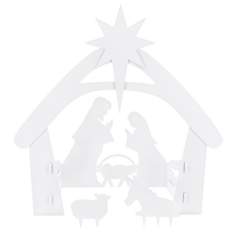 Art de pelouse de crèche de Noël, Blanc