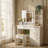 39.4'' Wide Makeup Vanity Set with Stool and Mirror
