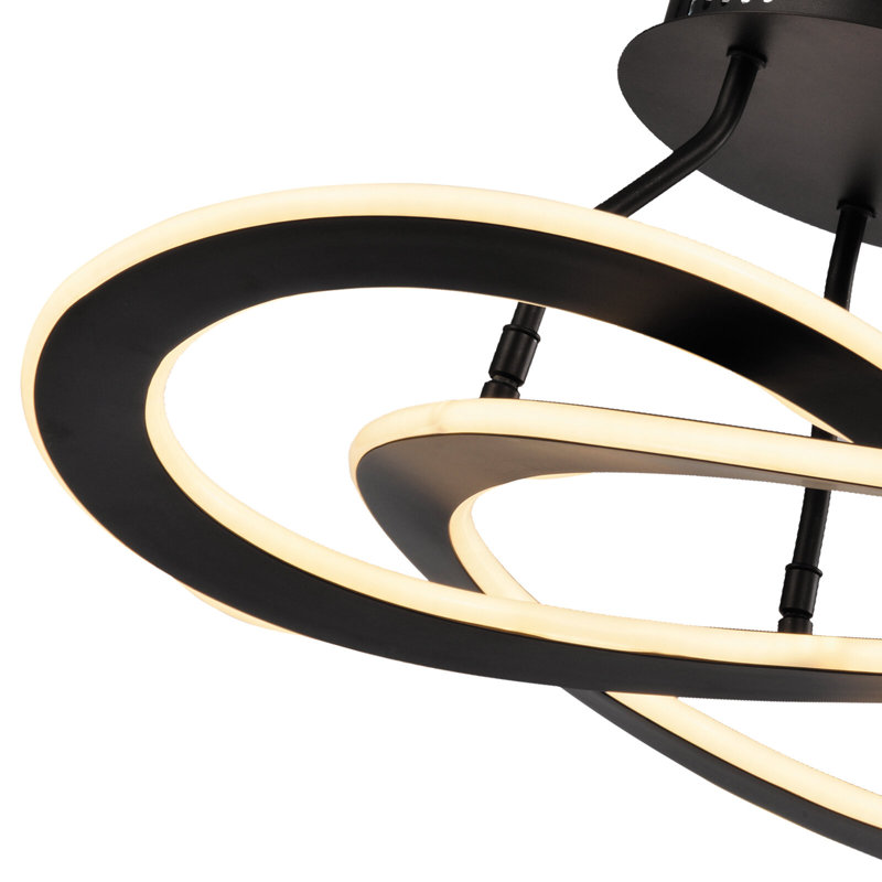 Plafonnier semi-encastré à intensité variable à 2 lumières DEL intégré 19,69 po Concord, Marron foncé