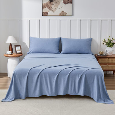 Ensemble de draps 4 pièces en jersey de coton chiné Kathy Ireland