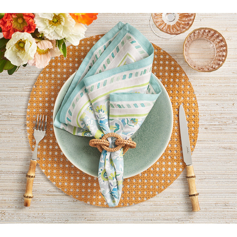 Mira Napkin, Seafoam/Green