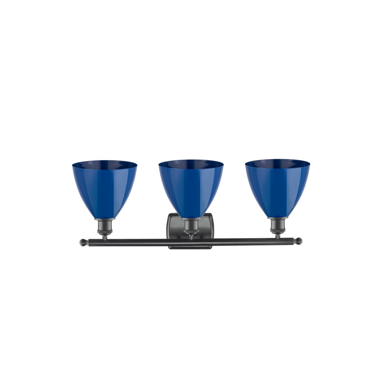 Amylee 3 - Light Dimmable Vanity Light, Matte Black, Blue