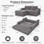 Canapé-lit futon pliable en velours côtelé de 190 cm (74,8 po), format queen, avec porte-gobelets et poches latérales - Aucun assemblage requis, gris-328012269