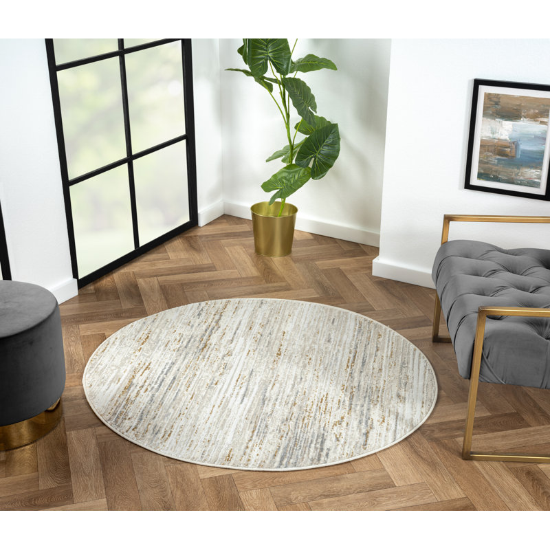 Valeria rug, cream color, pile height 10mm, Round 120cm