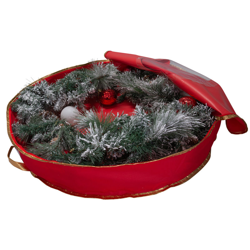 Rangement pour couronne de fêtes, Rouge, H 5 po x l 36 po x P 36 po