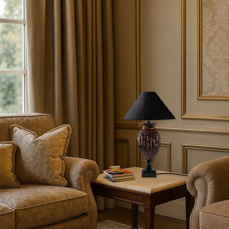 Lampe de chevet en tissu antique