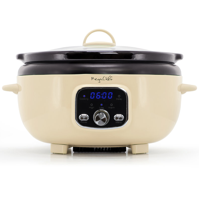 Mijoteuse électrique 6,5 litres MegaChef, Crème, crème