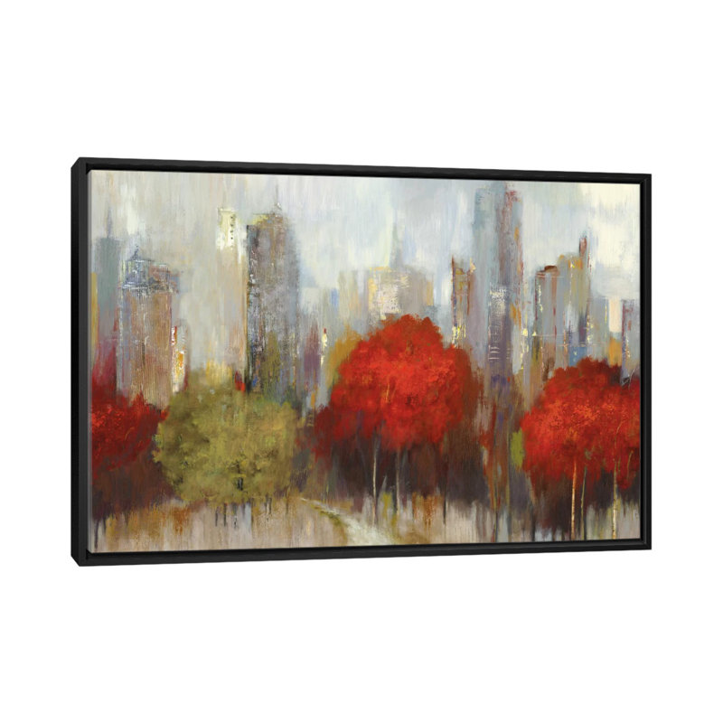 «Downtown I», reproduction sur toile, H 18 po x l 26 po x P 1,5 po, Toile avec cadre noir, Pas de tapis