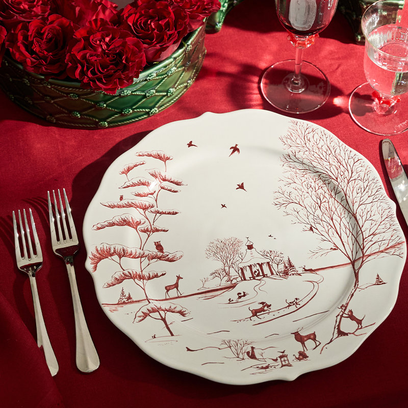 Country Estate Winter Frolic Charger/Platter - Ruby