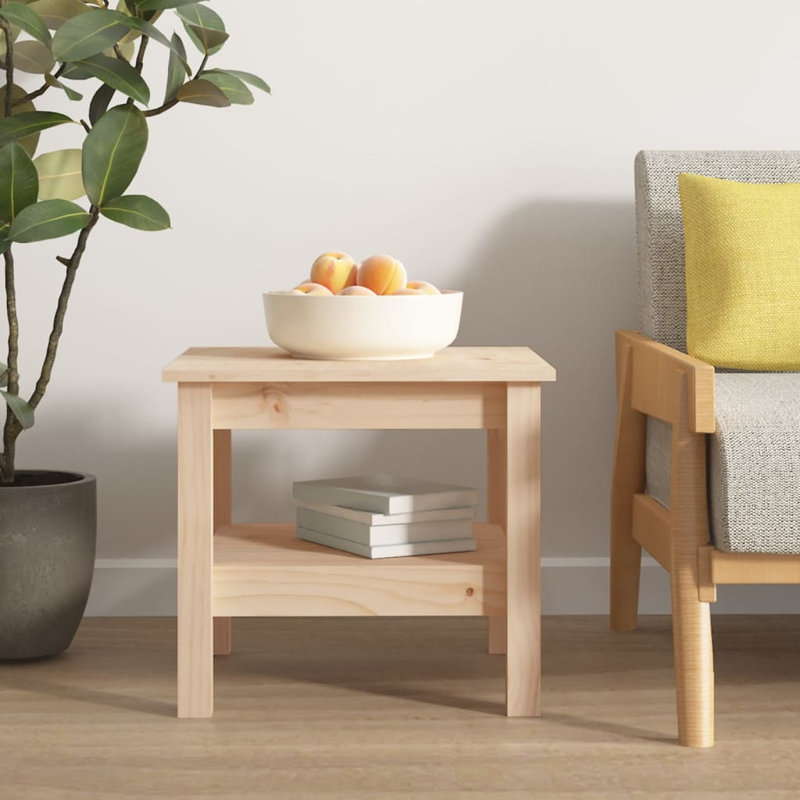 Kayliyah Solid Wood Four Leg Coffee Table, Natural , 30cm H x 45cm W x 45cm D