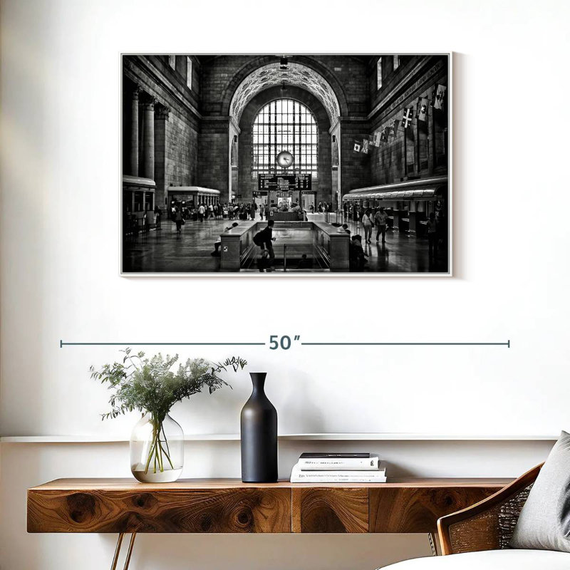 Toronto Union Station 15h23, Cadre flottant blanc, 37 po x 25 po