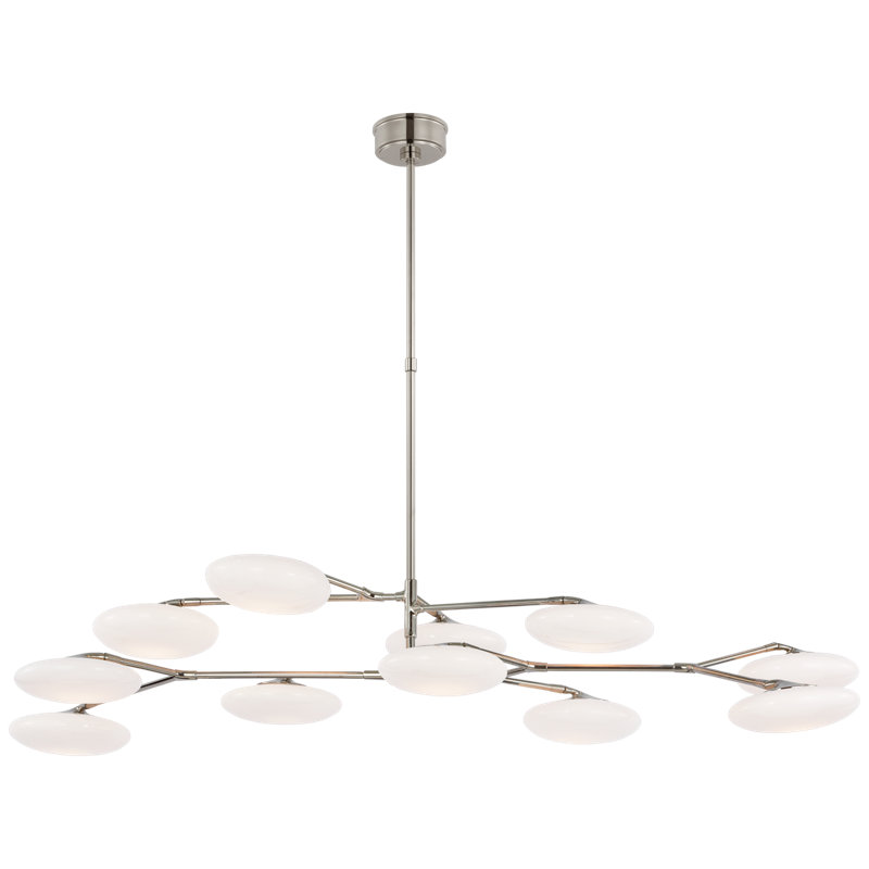 Brindille 11 - Light LED Chandelier, Polished Nickel